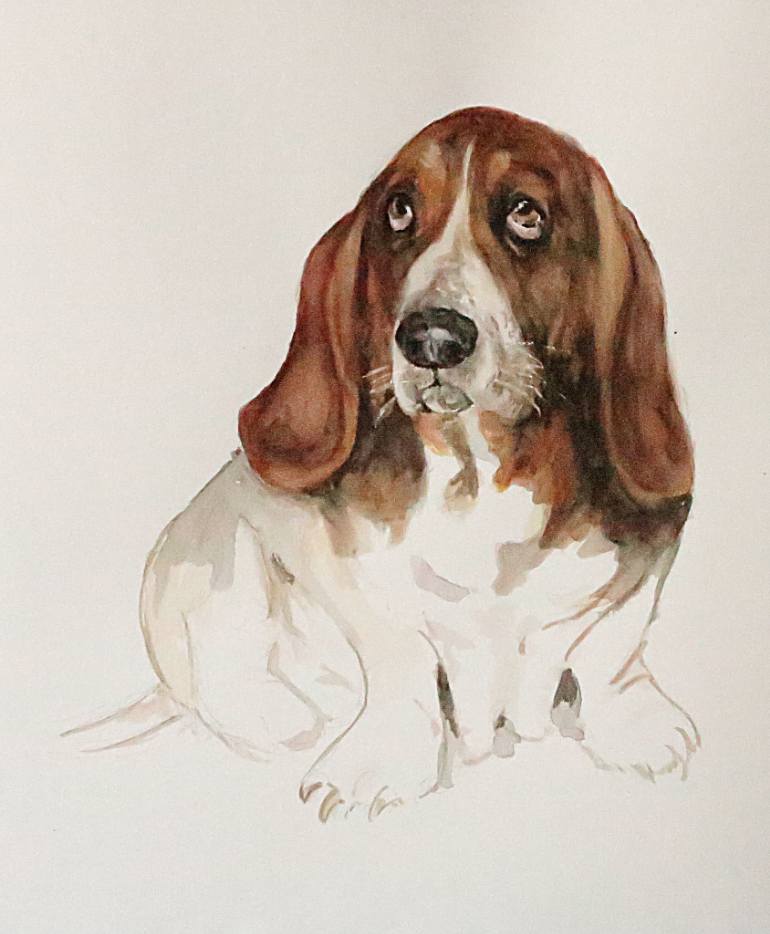 770x934 Saatchi Art Basset Hound Painting By Ron Roem - Basset Hound Painting