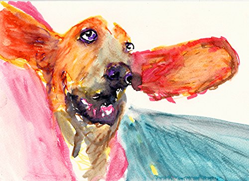 500x365 Basset Hound Art, Abstract Funny Basset Hound Wall Art - Basset Hound Painting