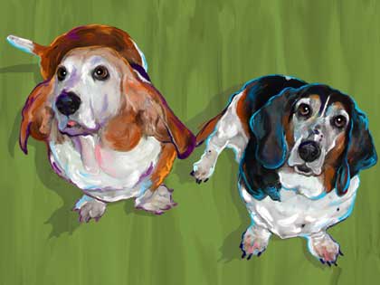 420x315 Basset Hound Art And Gifts - Basset Hound Painting