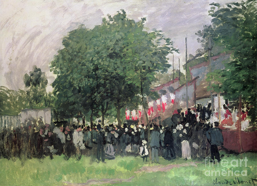 900x651 The Fourteenth Of July, Bastille Day Painting By Claude Monet - Bastille Painting