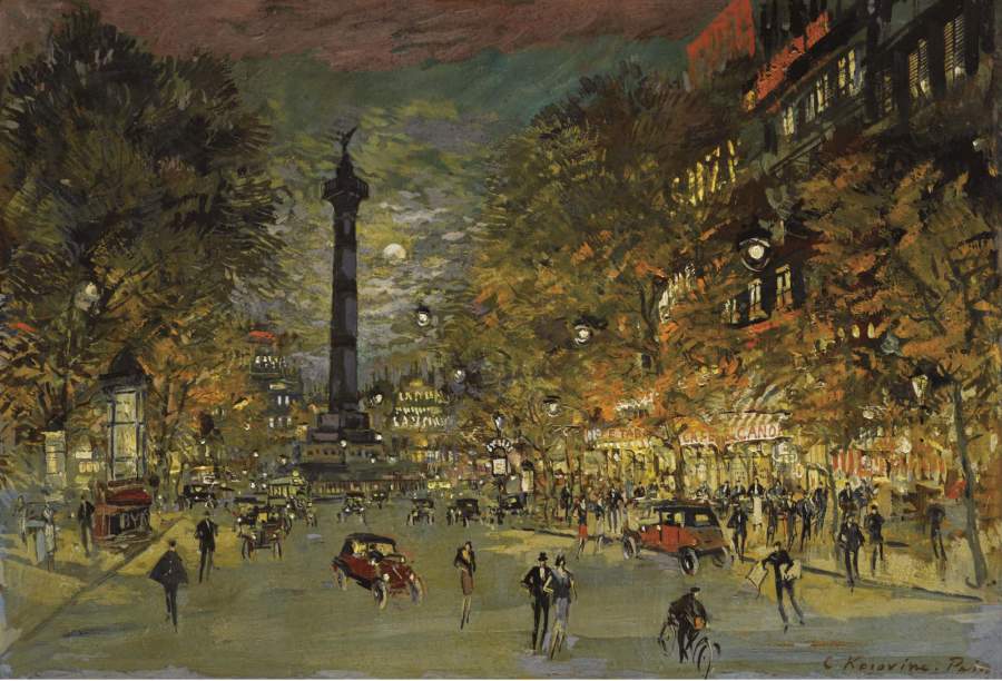 900x612 The Square Of Bastille Paris Painting Constantin Korovin Oil - Bastille Painting