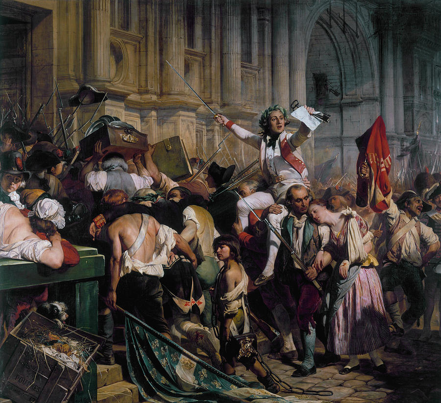 900x822 The Winners Of The Bastille In Front Of The Town Hall Painting By - Bastille Painting