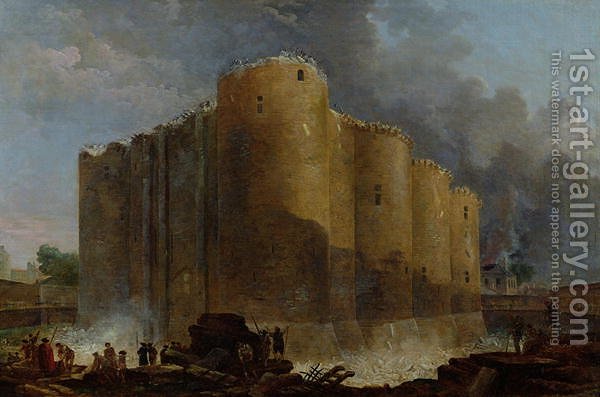600x397 Demolition Of The Bastille, 1789 Hubert Robert Reproduction 1st - Bastille Painting