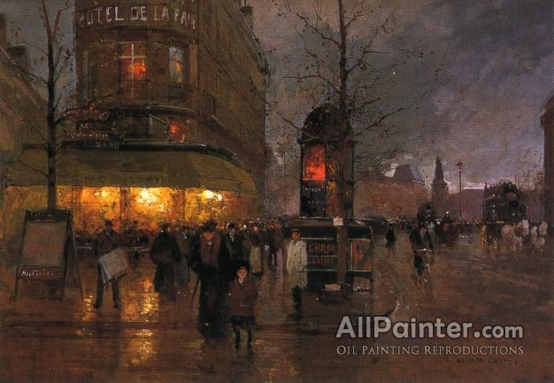 626x433 Edouard Cortes La Place De La Bastille, Paris Oil Painting - Bastille Painting