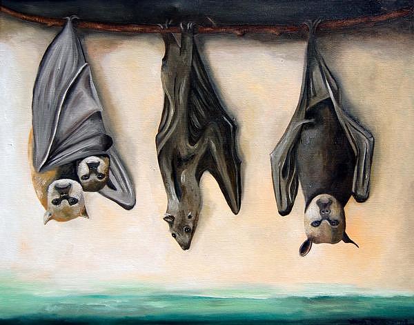 600x471 Bats Painting By Leah Saulnier The Painting Maniac - Bat Painting