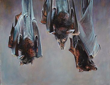 366x284 Hang Time - Bat Painting