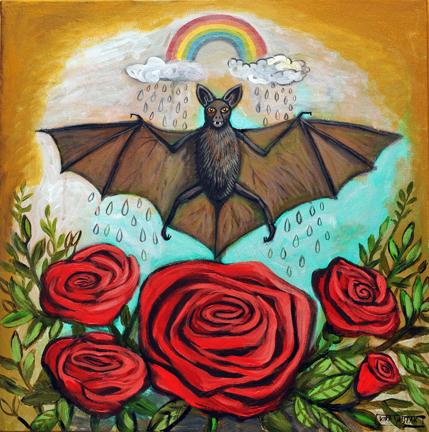 429x432 Happy Bat Kira Yustak - Bat Painting