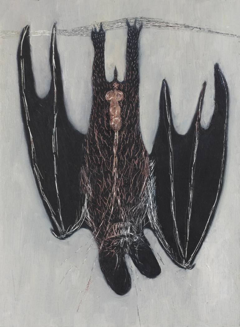 770x1049 Saatchi Art Escaped Bat Painting By Michael Hayter - Bat Painting