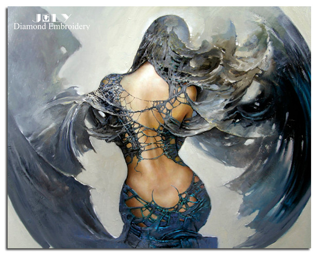 640x516 Diamond Mosaic Embroidery People Back Cross Stitch Diamond People - Bat Painting