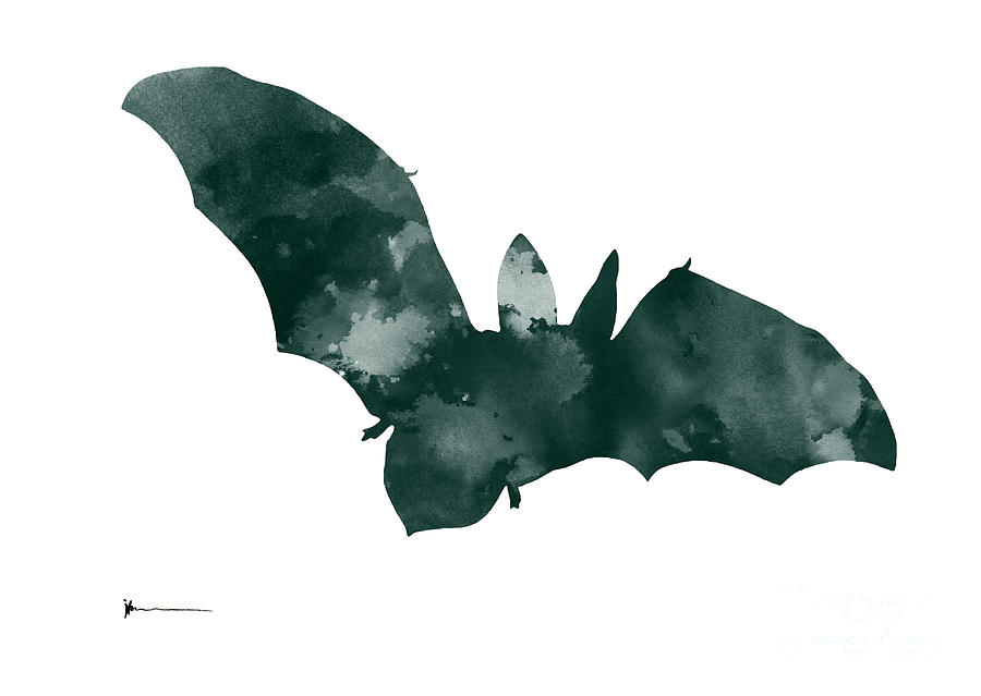 900x639 Bat Minimalist Watercolor Painting For Sale Painting By Joanna Szmerdt - Bat Painting