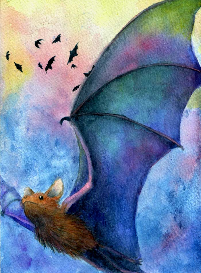 700x950 Bat Of Many Hues By Night Owl8 - Bat Painting