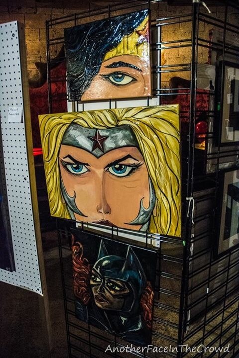 480x720 Used Wonder Woman And Batgirl Painting For Sale In Pilot Point - Batgirl Painting