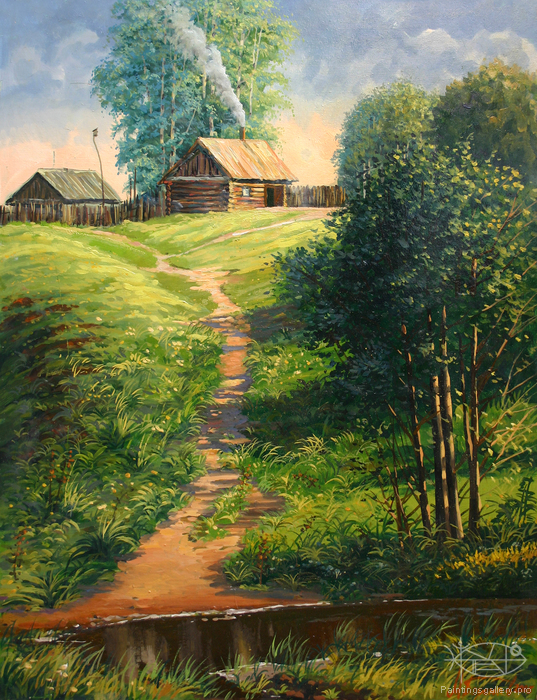 537x700 Russian Paintings Gallery - Bath House Painting