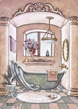 251x350 Vintage Bathtub Ll Art Print Buy - Bathtub Painting