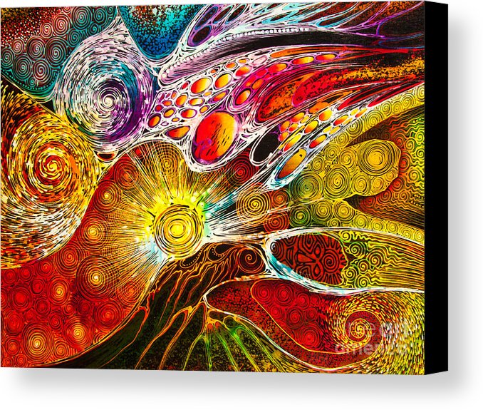 678x575 Work On Batik Painting Abstract Colorful Canvas Print Canvas Art - Batik Painting On Canvas