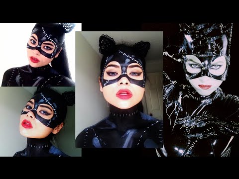 480x360 Catwoman Halloween Makeup Amp Body Paint Batman Returns Inspired - Batman And Catwoman Painting