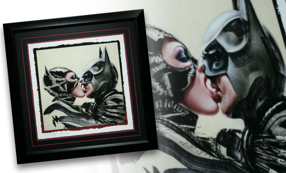 990x600 Dc Comics Batman Catwoman Tongue Lashing Art Print By Sidesh - Batman And Catwoman Painting