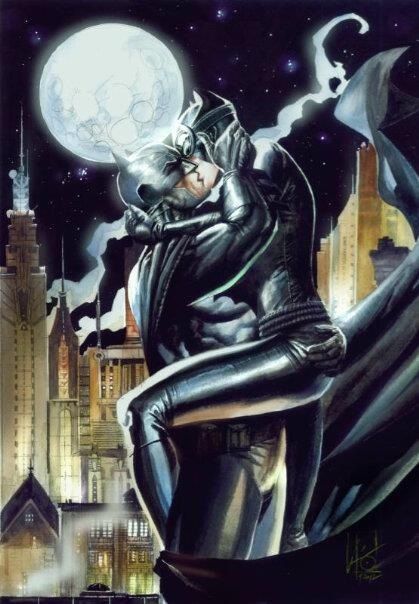 419x604 Pin By Lateraleyes On Dc Comics Batman, Comic - Batman And Catwoman Painting