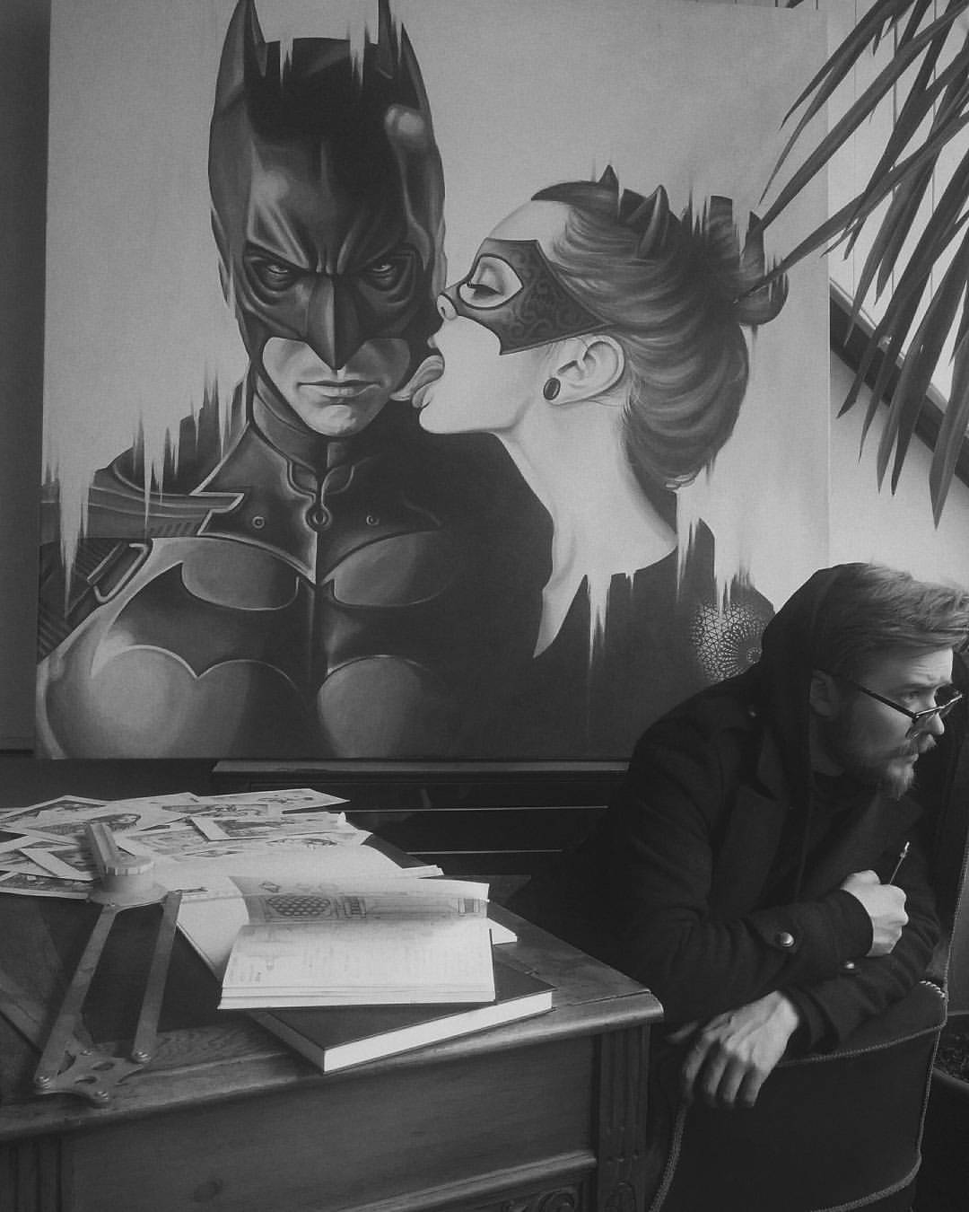 1080x1350 Workspace - Batman And Catwoman Painting