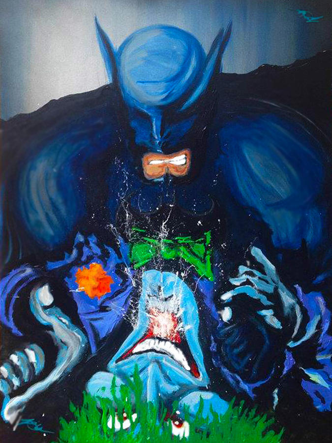 675x900 Batman Vs Joker Painting By Kwc Art - Batman And Joker Painting