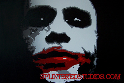 400x268 Joker Batman Pop Art Painting, Heath Ledger - Batman And Joker Painting