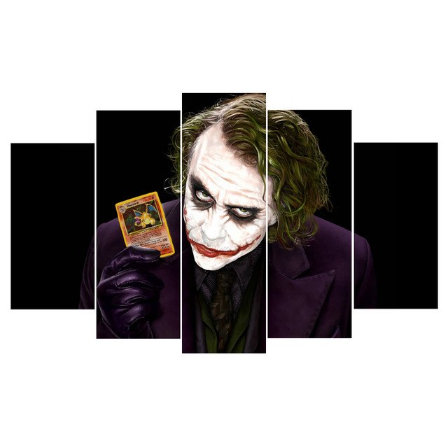 640x640 Modern Canvas Wall Art Living Room Home Decor 5 Pieces Batman - Batman And Joker Painting