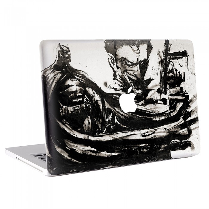 700x700 Batman Joker Dark Knight Oil Painting Macbook Skin Decal - Batman And Joker Painting