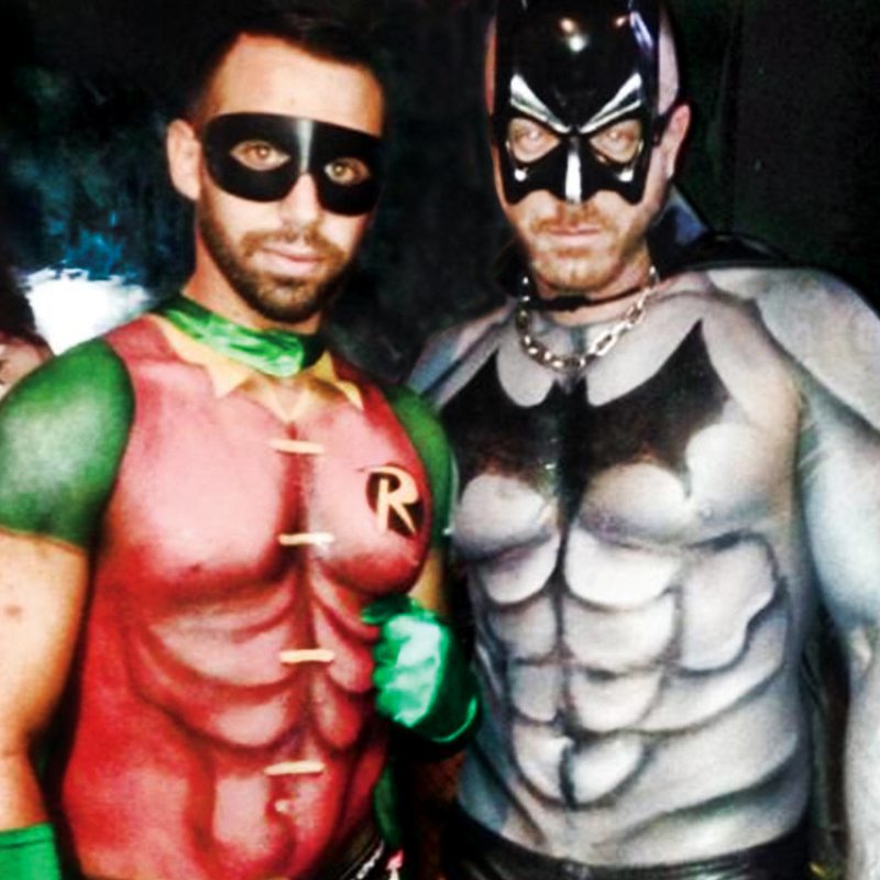 800x800 Batman And Robin Bodypainted Costumes Skincognito Body Painting - Batman And Robin Painting