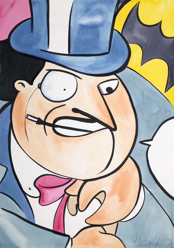 563x800 John Crash Matos, Penguin From Batman And Robin, Watercolor - Batman And Robin Painting