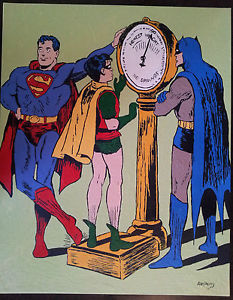 233x300 Superman, Batman Amp Robin Practical Joke, 16 X 20 Original - Batman And Robin Painting