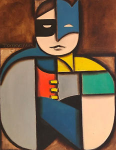 232x300 Tommervik Batman And Robin Abstract Pop Cubism Superhero Comics - Batman And Robin Painting