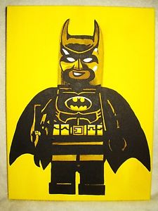 225x300 Canvas Painting Superhero Lego Batman Yellow Art 16x12 Inch - Batman Canvas Painting