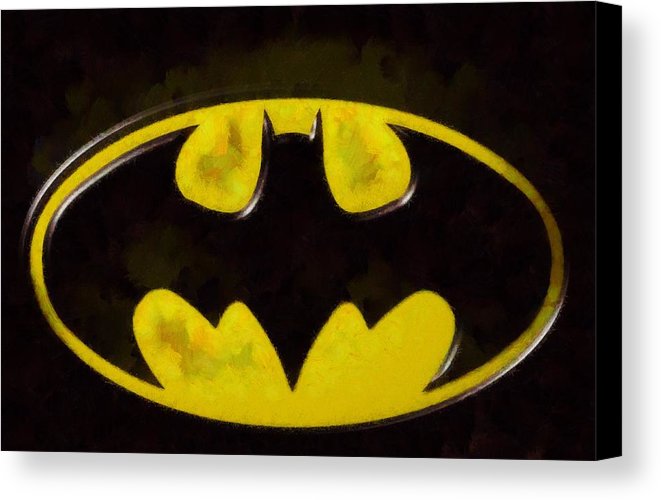 661x500 Painted Batman Logo Canvas Print Canvas Art By Dan Sproul - Batman Canvas Painting