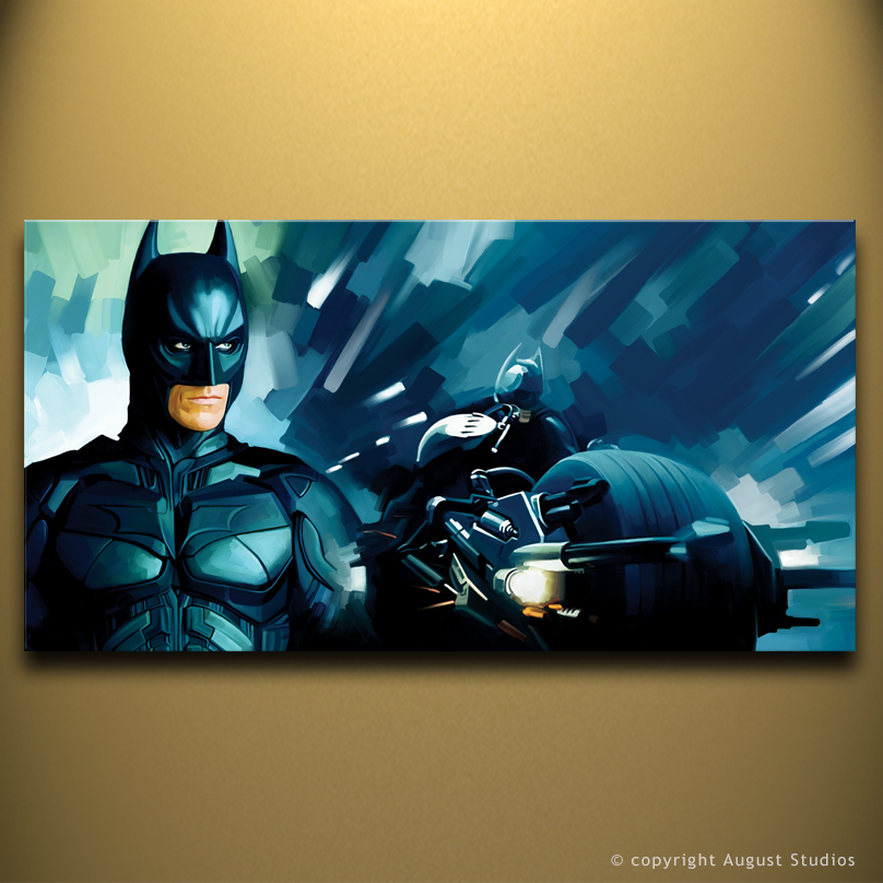 808x808 Batman Dark Canvas Artwork August Studios - Batman Canvas Painting