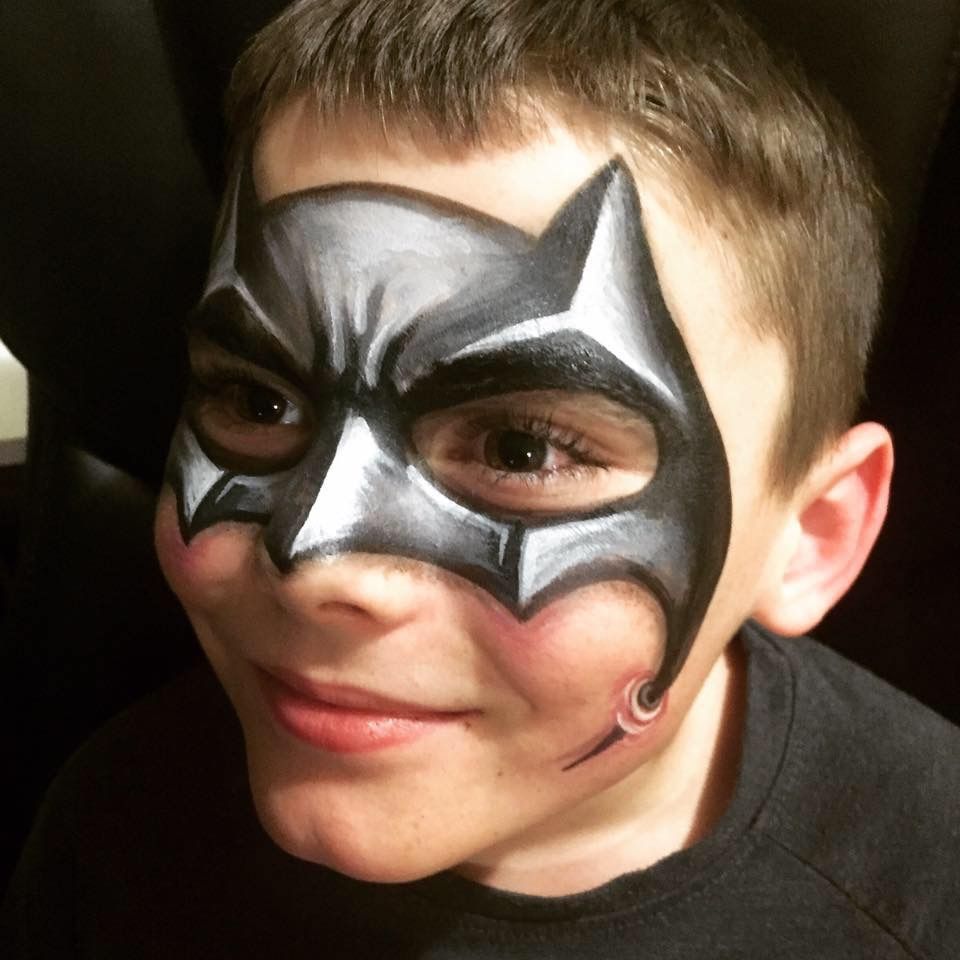 960x960 Batman Face Paint 3d Batman Mask I Painted On My Son - Batman Face Painting
