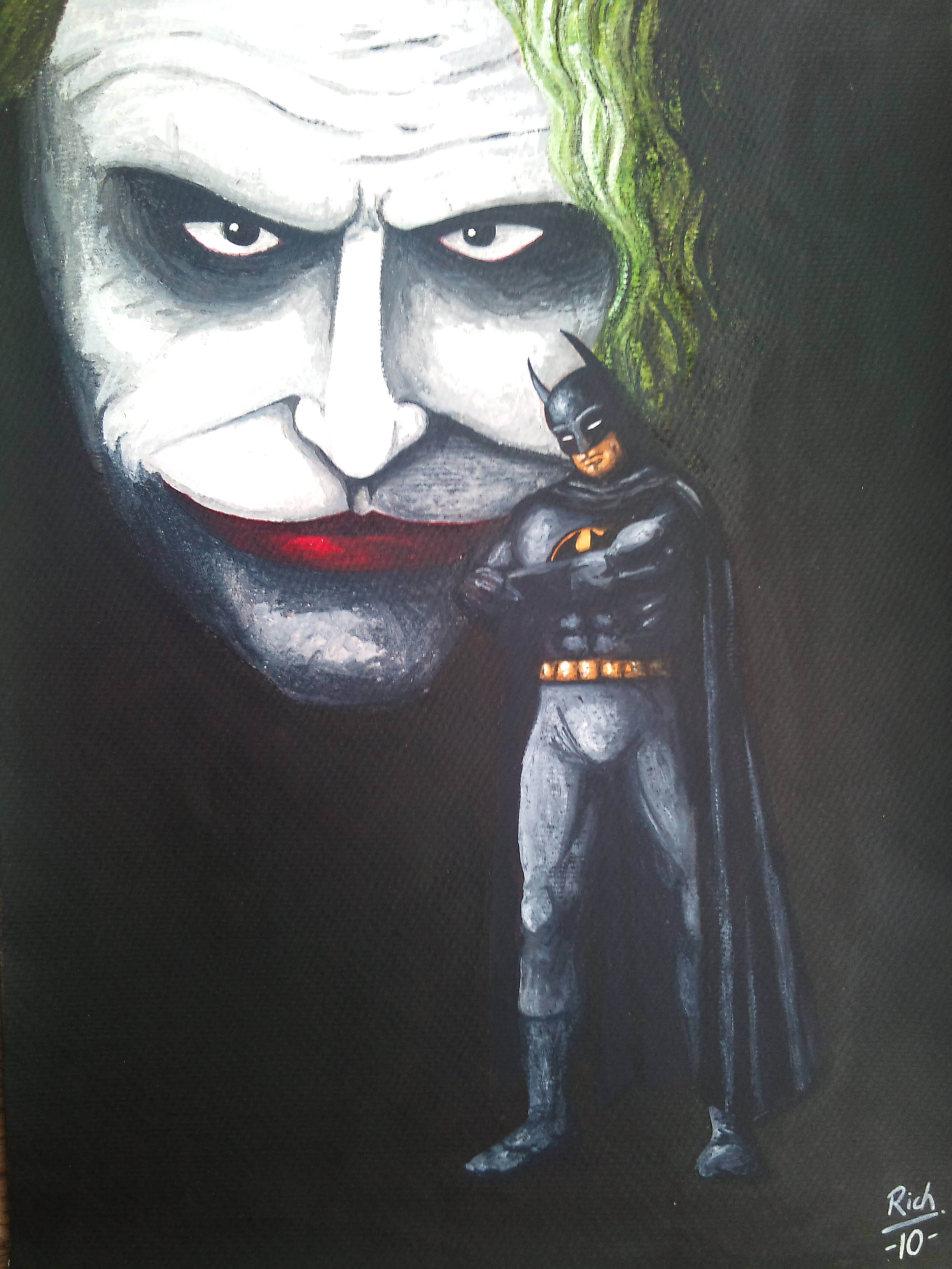 2448x3264 Batman And The Joker Rich Dyhouse - Batman Joker Painting