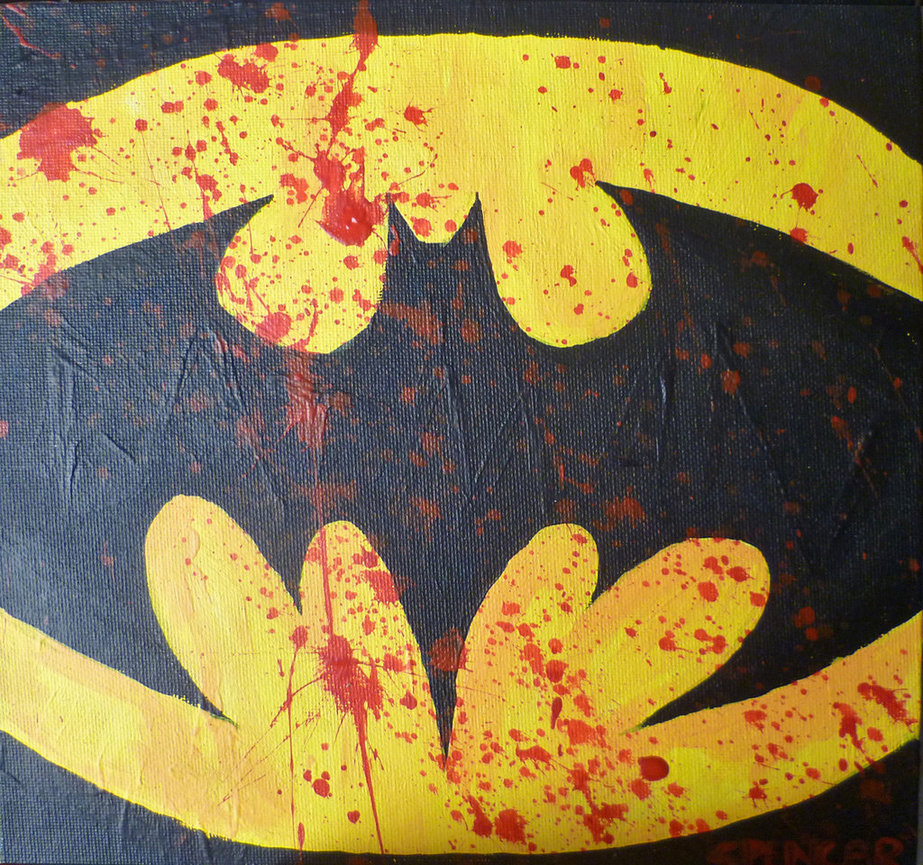 923x865 Batman Logo Painting By Spencertoons - Batman Logo Painting