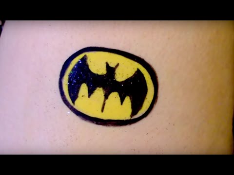 480x360 How To Face Paint A Batman Logo - Batman Logo Painting
