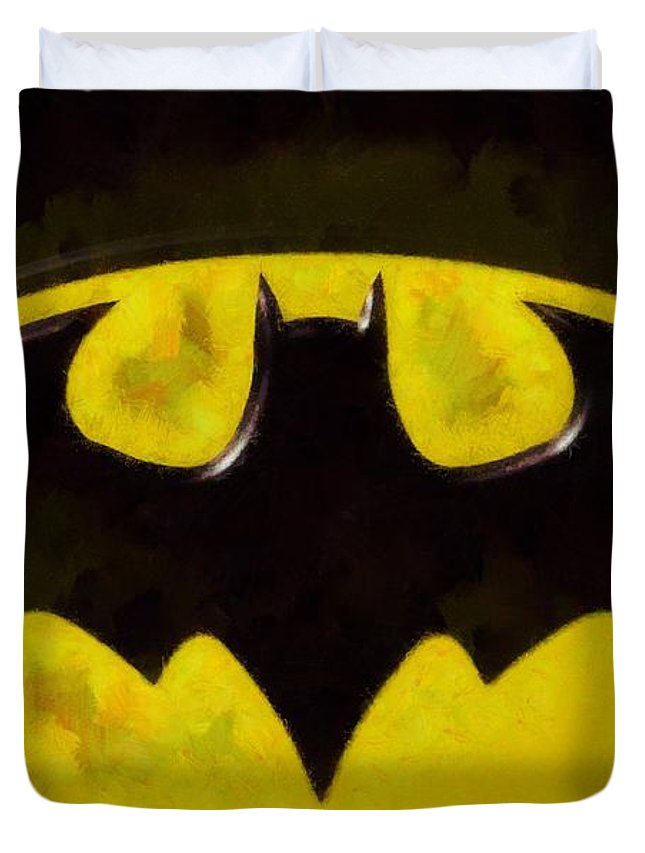 645x853 Painted Batman Logo Duvet Cover For Sale By Dan Sproul - Batman Logo Painting