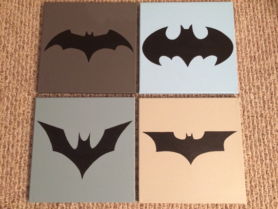 570x428 Ready To Ship Batman Generations Logos Bat Symbol Hand Painted - Batman Logo Painting