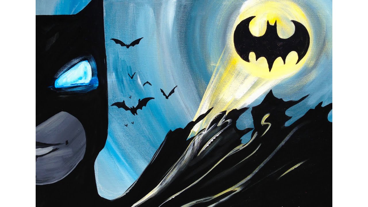 1280x720 Batman Painting For Beginners The Art Sherpa - Batman Painting
