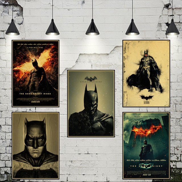 640x640 Online Shop Retro Movie Poster Batman Brown Paper Drawing Core - Batman Painting Online