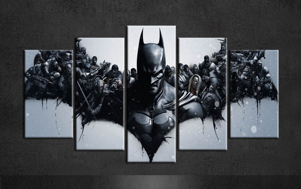 1000x628 Hot Sale Batman Painting Canvas Art Posters Group Of 5 Piece - Batman Painting Online