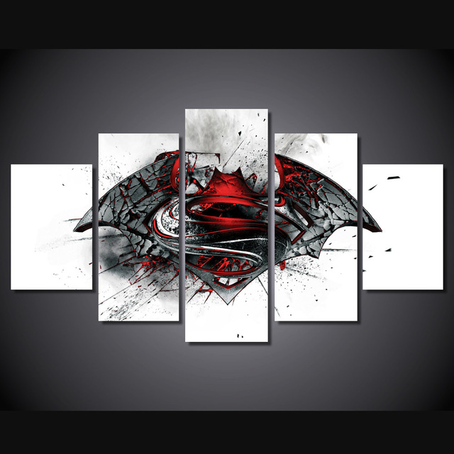 640x640 Hd Printed Batman Vs Superman Movie Painting Wall Art Canvas - Batman Superman Painting