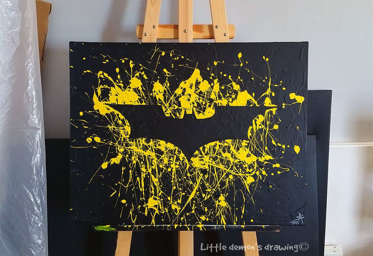 1200x823 Omg. I Could Do A Bunch Of Small Board With A Bunch Of Different - Batman Symbol Painting