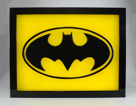 570x446 The Batman Symbol Logo Wax Painting Led Light Box - Batman Symbol Painting