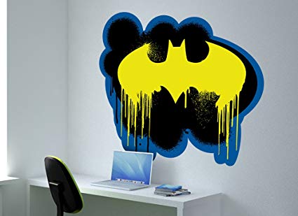 425x309 Batman Bat Symbol Large Spray Paint Wall Decal Home - Batman Symbol Painting