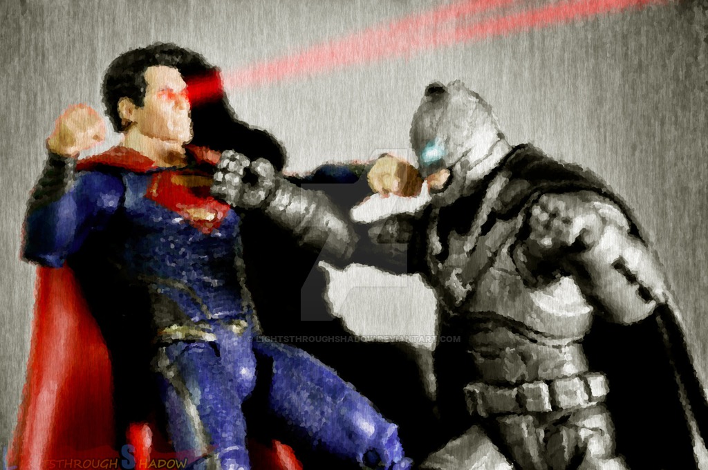 1024x680 Batman Vs Superman Painting By Lightsthroughshadow - Batman Vs Superman Painting