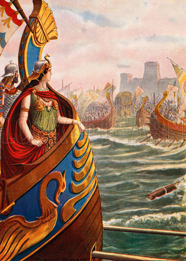 365x512 Cleopatra - Battle Of Actium Painting