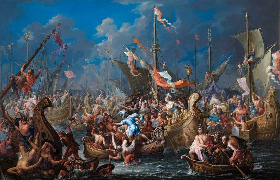 944x609 Antony And Cleopatra - Battle Of Actium Painting